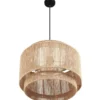 tectake Hanglamp Lignea Lux van jute in boho-stijl, 40W, Natuur