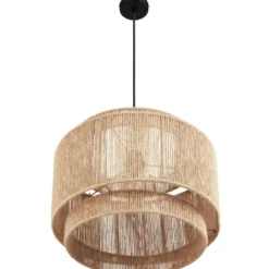 tectake Hanglamp Lignea Lux van jute in boho-stijl, 40W, Natuur