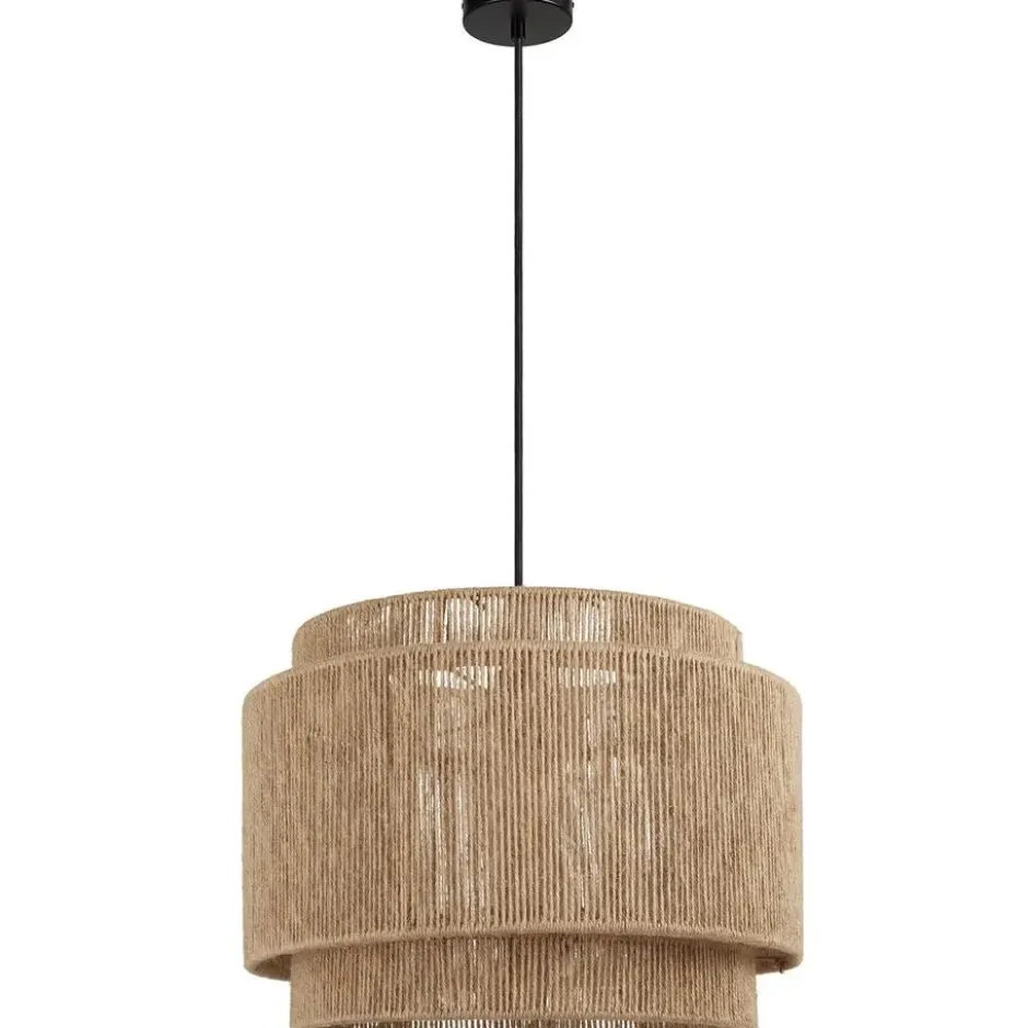 tectake Hanglamp Lignea Lux van jute in boho-stijl, 40W, Natuur