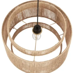 tectake Hanglamp Lignea Lux van jute in boho-stijl, 40W, Natuur