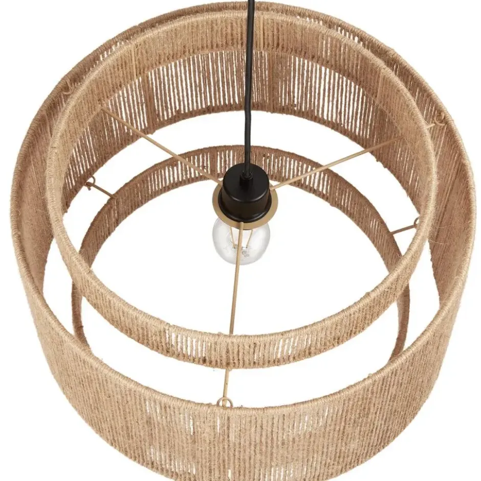 tectake Hanglamp Lignea Lux van jute in boho-stijl, 40W, Natuur