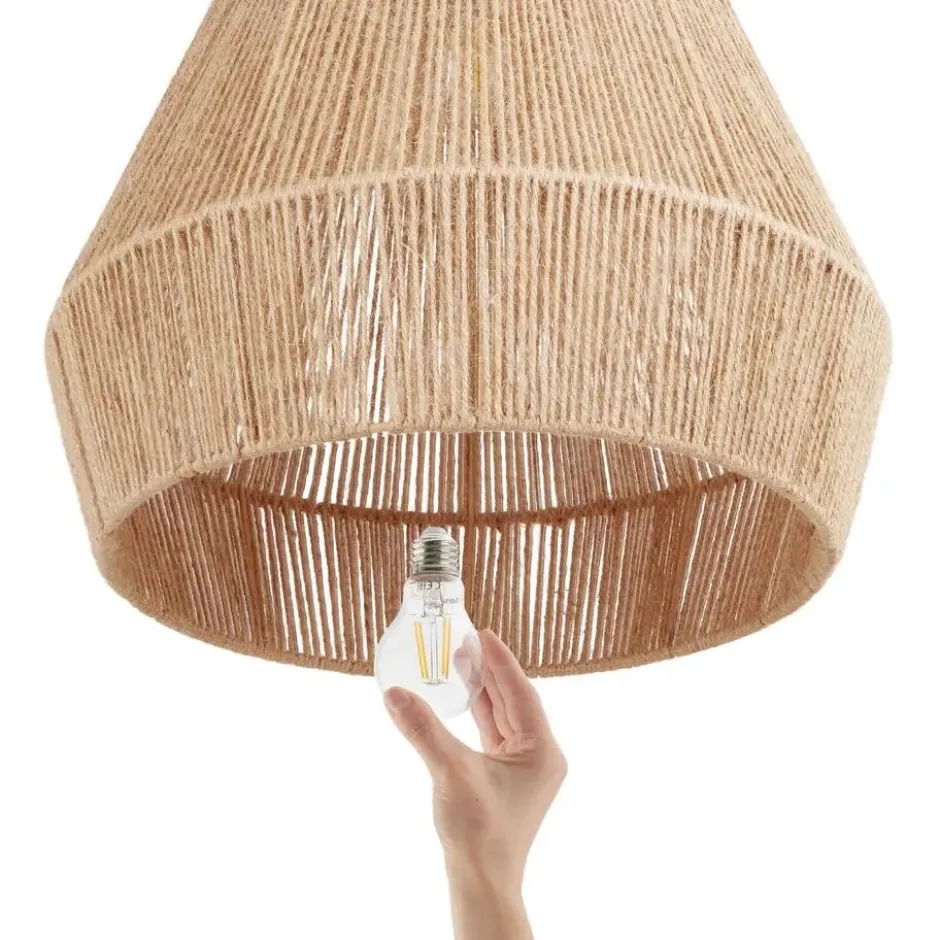 tectake Hanglamp Suri van jute in boho-stijl, 40W, Natuur