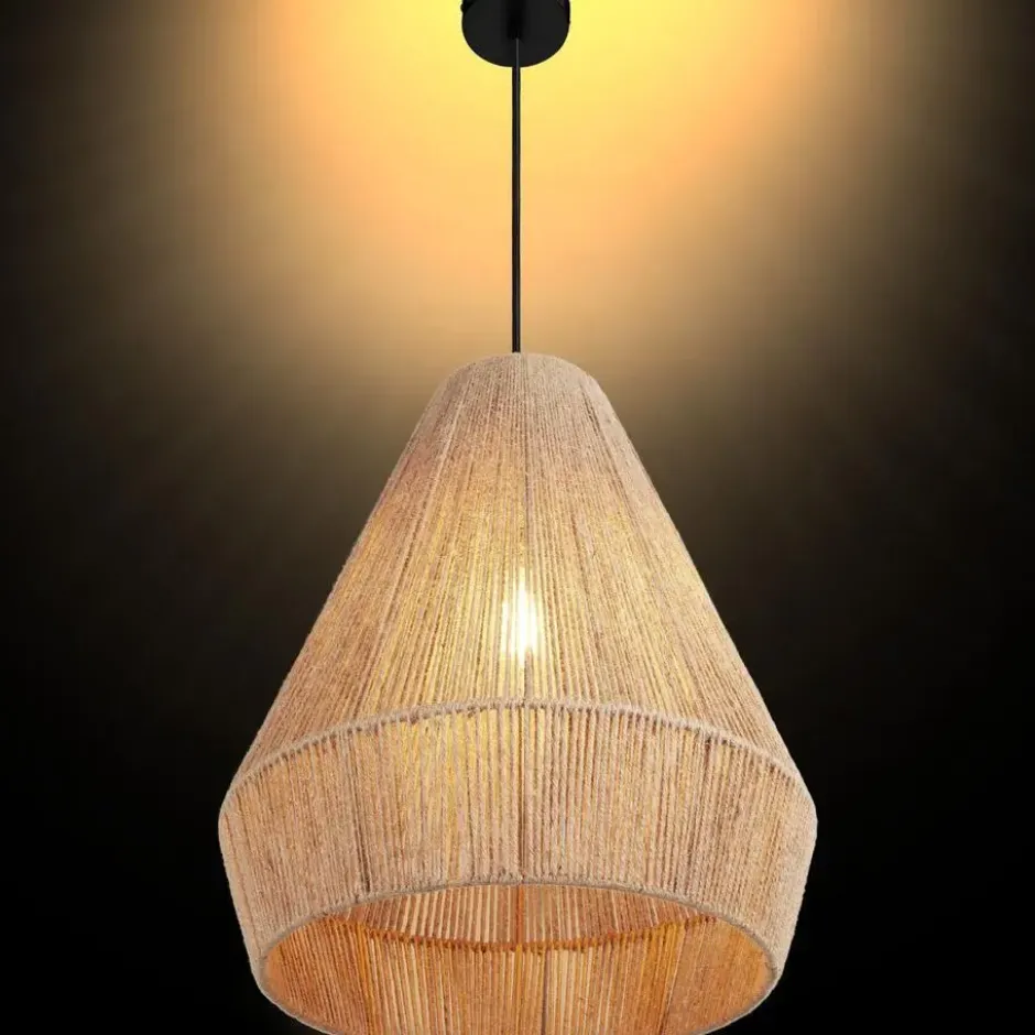 tectake Hanglamp Suri van jute in boho-stijl, 40W, Natuur