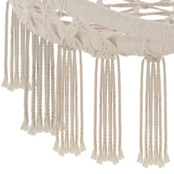 tectake Hangstoel Beige - Superzacht Groot Kussen - Stabiel Stalen Frame