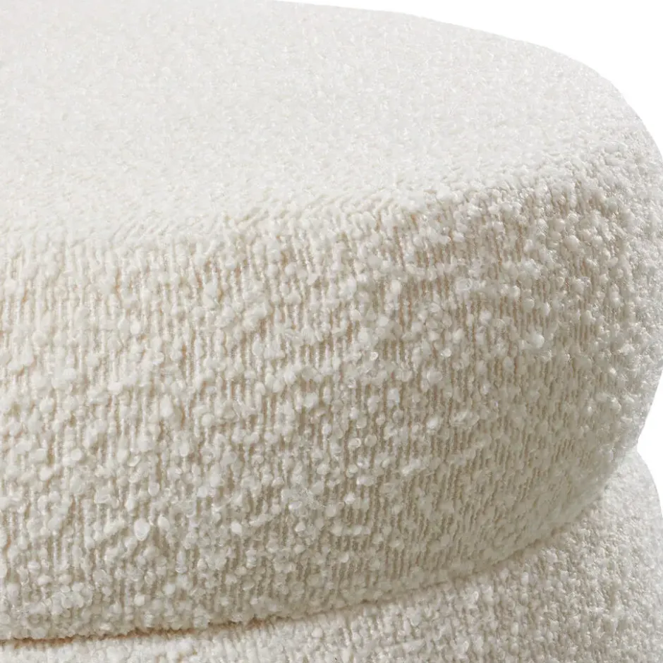 tectake Hocker Altu, gestoffeerd, opbergruimte, Bouclé Crèmewit