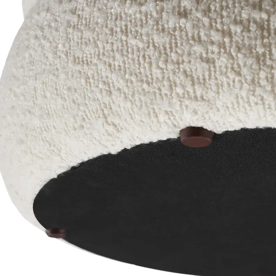 tectake Hocker Altu, gestoffeerd, opbergruimte, Bouclé Crèmewit