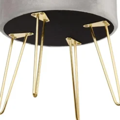 tectake Hocker Ava gestoffeerd in fluweellook 300kg met opbergruimte