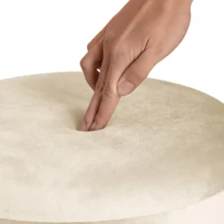 tectake Hocker Sarina gestoffeerd in fluweellook 300kg met opbergruimte, Crème