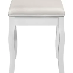 tectake Hocker voor makeup-tafel rozenpatroon, Wit