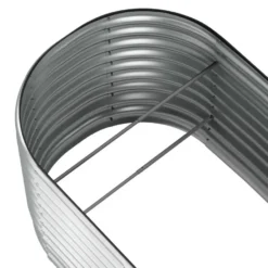 tectake Hoge Plantenbak, Verzinkt Frame, Rugvriendelijk, Zilver, 160x80x80 cm