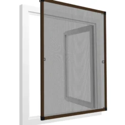 tectake Hor met aluminiumframe voor ramen - 100 x 120 cm - Bruin
