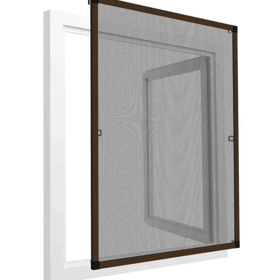 tectake Hor met aluminiumframe voor ramen - 100 x 120 cm - Bruin
