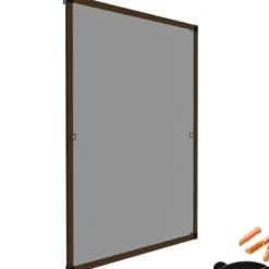 tectake Hor met aluminiumframe voor ramen - 100 x 120 cm - Bruin