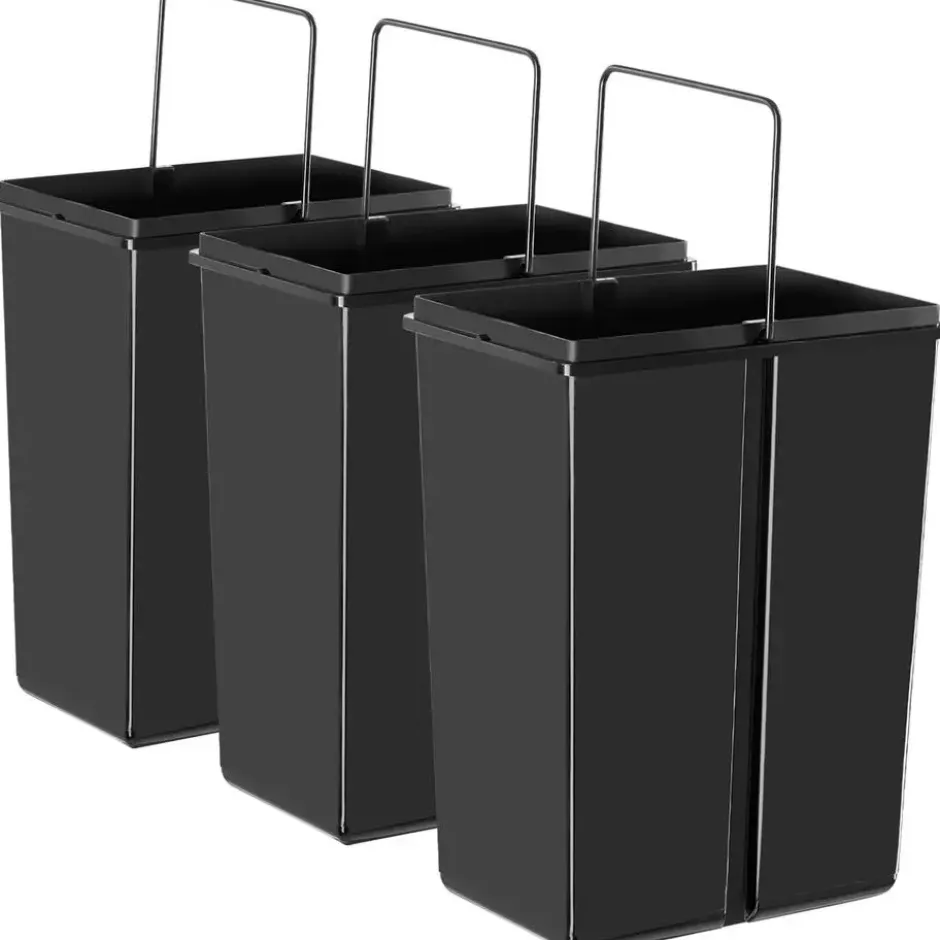 tectake Inbouw prullenbak Ashlyn, 3-voudige scheiding, 30L, telescooprails
