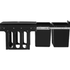 tectake Inbouw prullenbak Ashlyn, 2-voudige scheiding, 30L, telescooprails