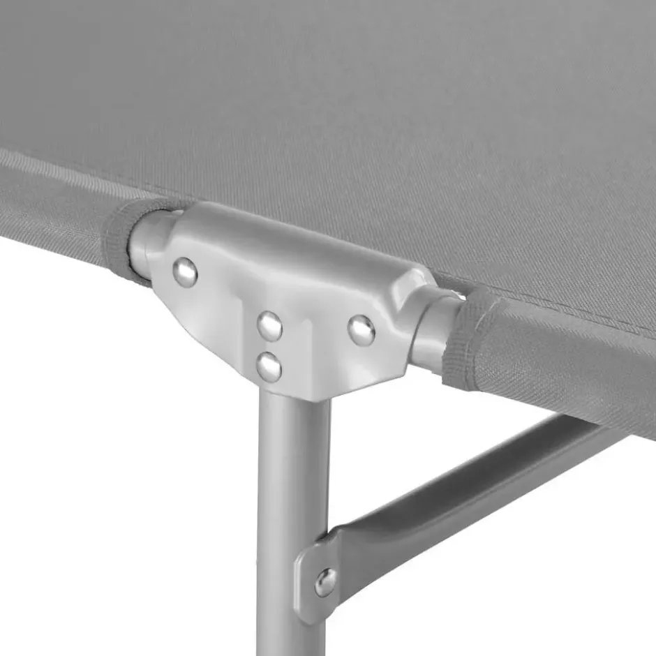 tectake - Inklapbaar Zonnebed Kussen Rugleuning 4 standen - Polyester Grijs
