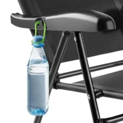tectake Inklapbare campingstoel met hoofdkussen - Set van 4 - Antraciet