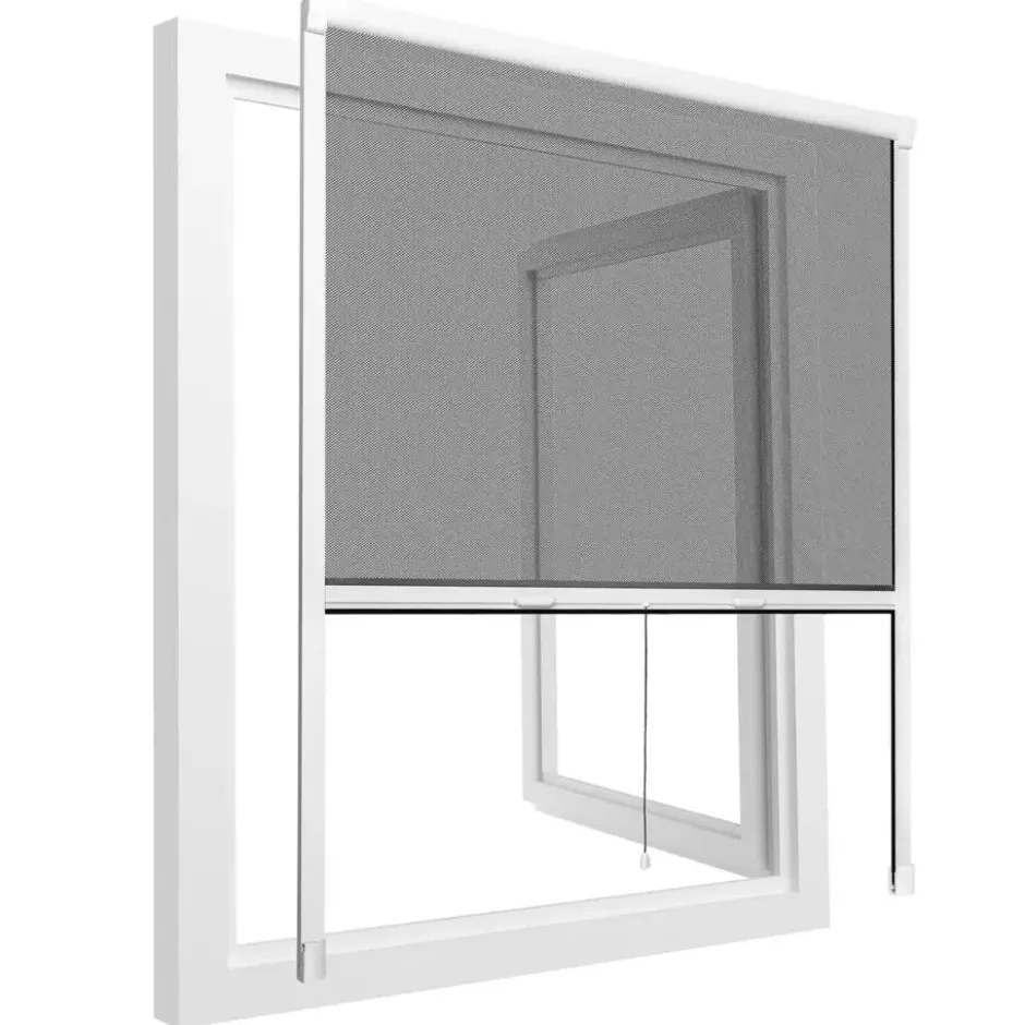 tectake Insectenwerend rolgordijn - 130 x 160 cm - Wit