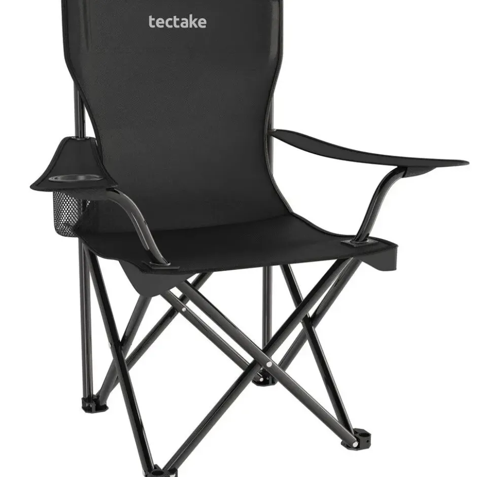 tectake Kampeerstoelen Gil - Set van 4 - Zwart