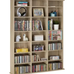 tectake Kast Stevie 105,5x19x136,5cm, Licht Hout, Eiken Sonoma