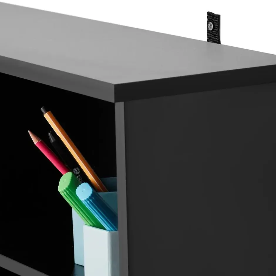 tectake Kast Stevie 105,5x19x136,5cm, Zwart