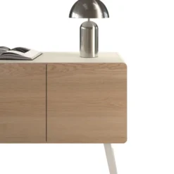 tectake Kleine retro-tafellamp Altea, paddenstoeldesign, 40W, Mat Nikkel