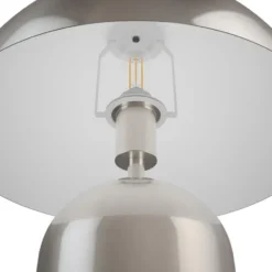 tectake Kleine retro-tafellamp Altea, paddenstoeldesign, 40W, Mat Nikkel