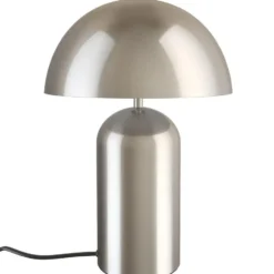 tectake Kleine retro-tafellamp Altea, paddenstoeldesign, 40W, Mat Nikkel