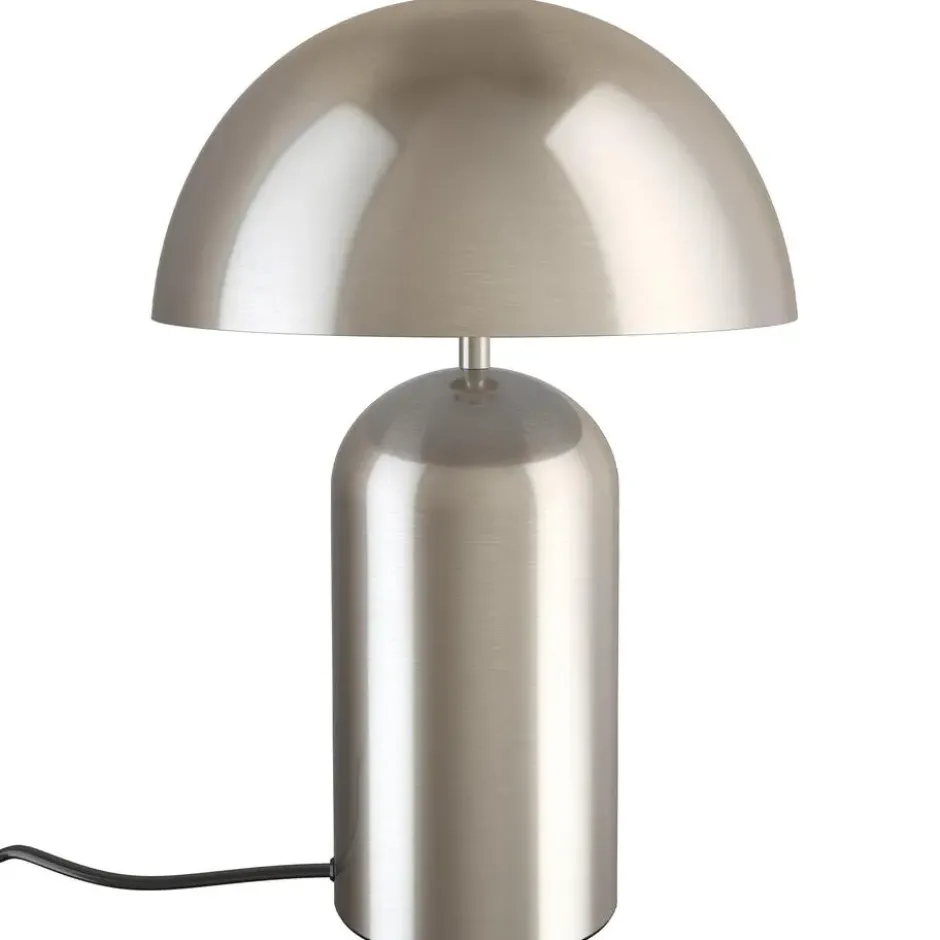 tectake Kleine retro-tafellamp Altea, paddenstoeldesign, 40W, Mat Nikkel