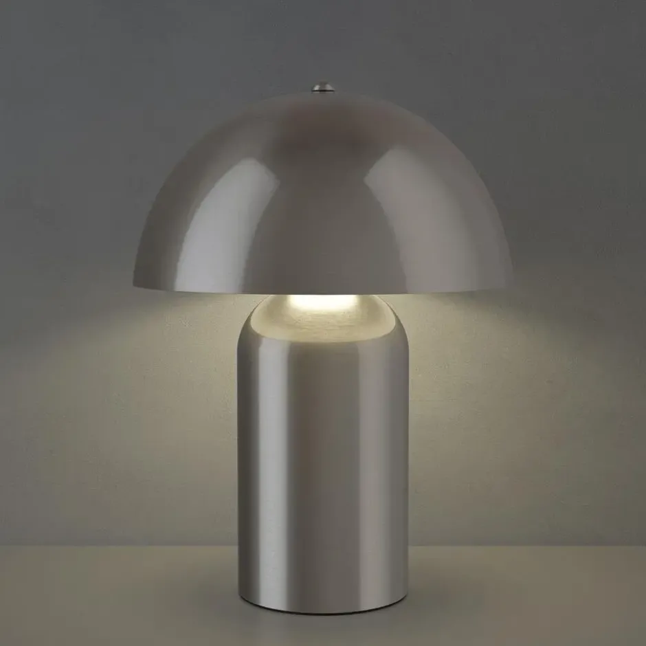 tectake Kleine retro-tafellamp Kade, dimbaar, Mat Nikkel