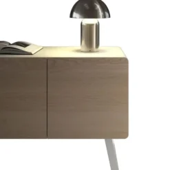 tectake Kleine retro-tafellamp Kade, dimbaar, Mat Nikkel