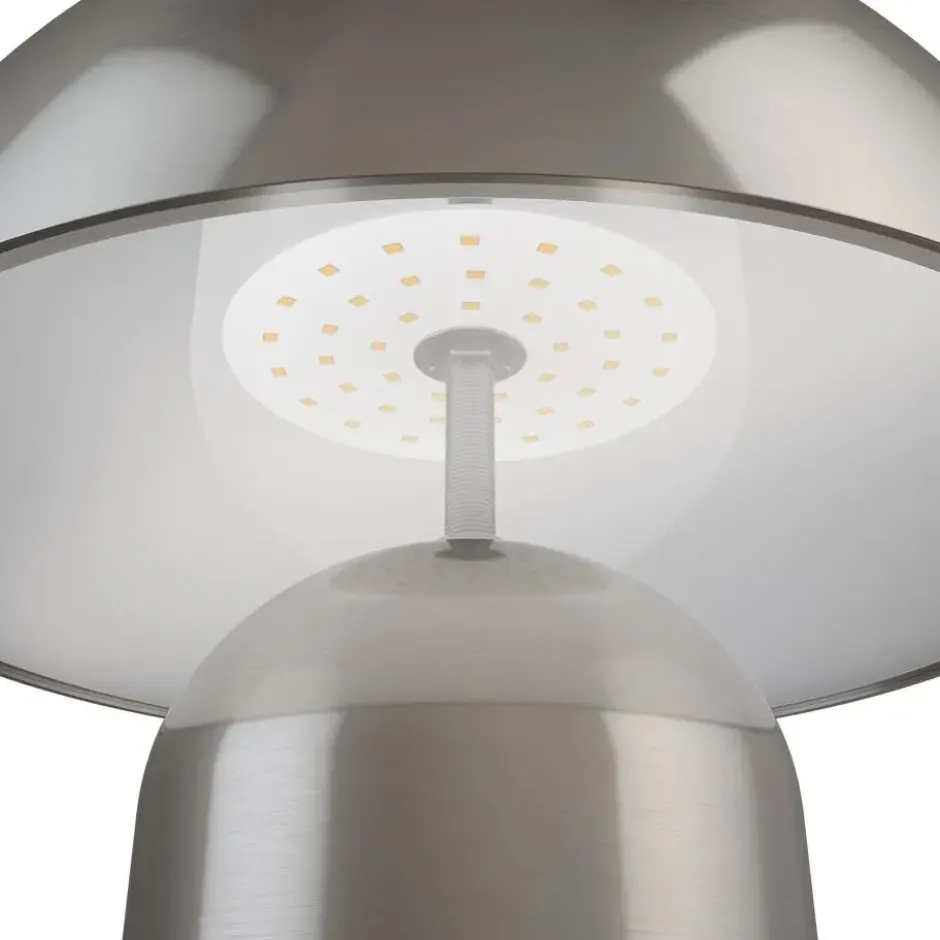 tectake Kleine retro-tafellamp Kade, dimbaar, Mat Nikkel
