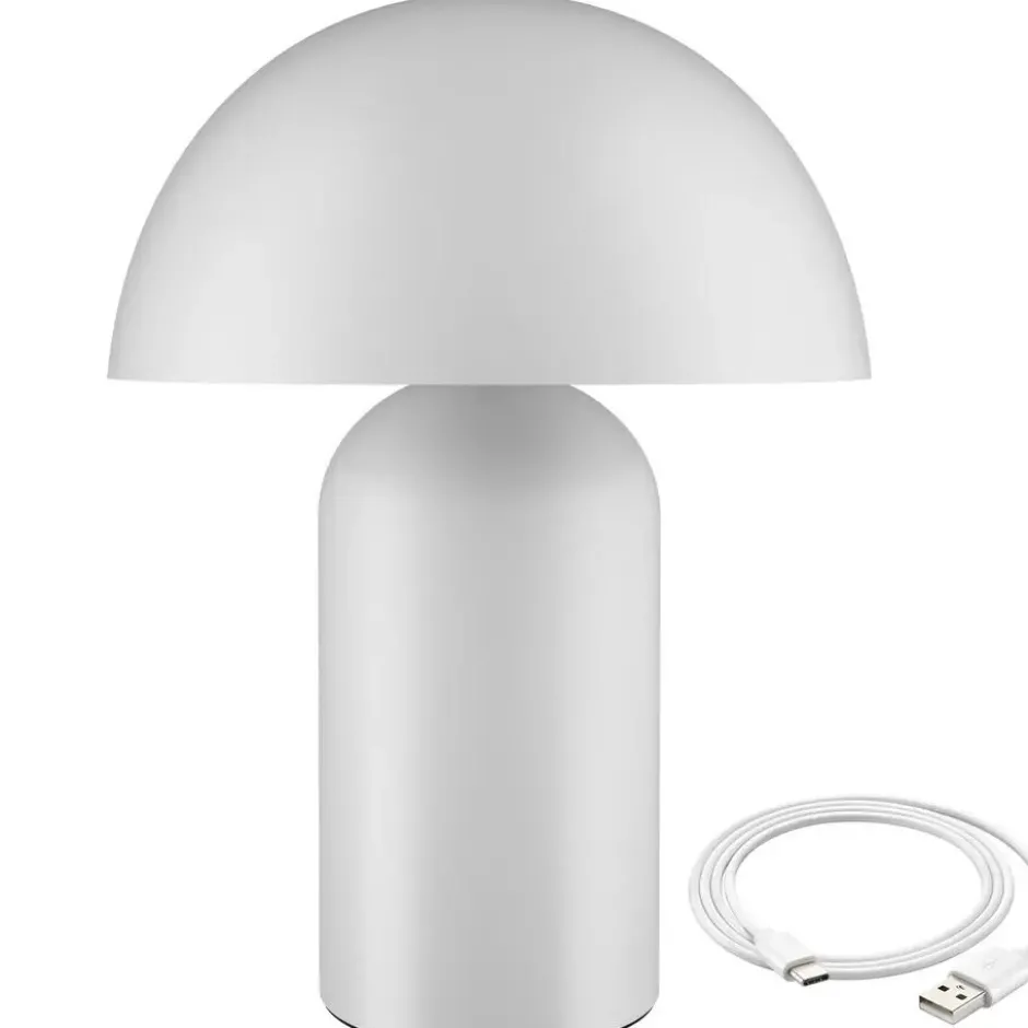tectake Kleine retro-tafellamp Kade, dimbaar, Wit