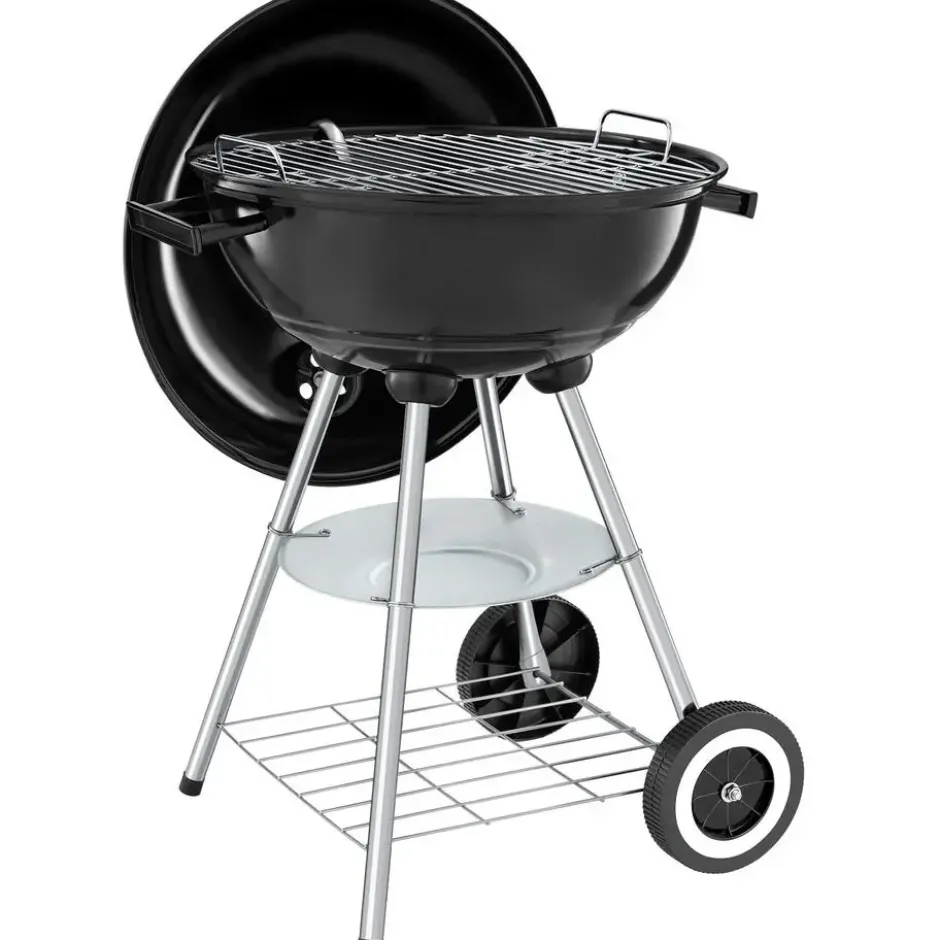 tectake Kogelbarbecue - Stalen Frame - Wielen - Met Asbak - 51,5x44,5cm