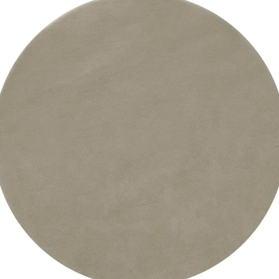 tectake® Kortpolig vloerkleed Soft Zone Ø 120 cm - Zandkleur