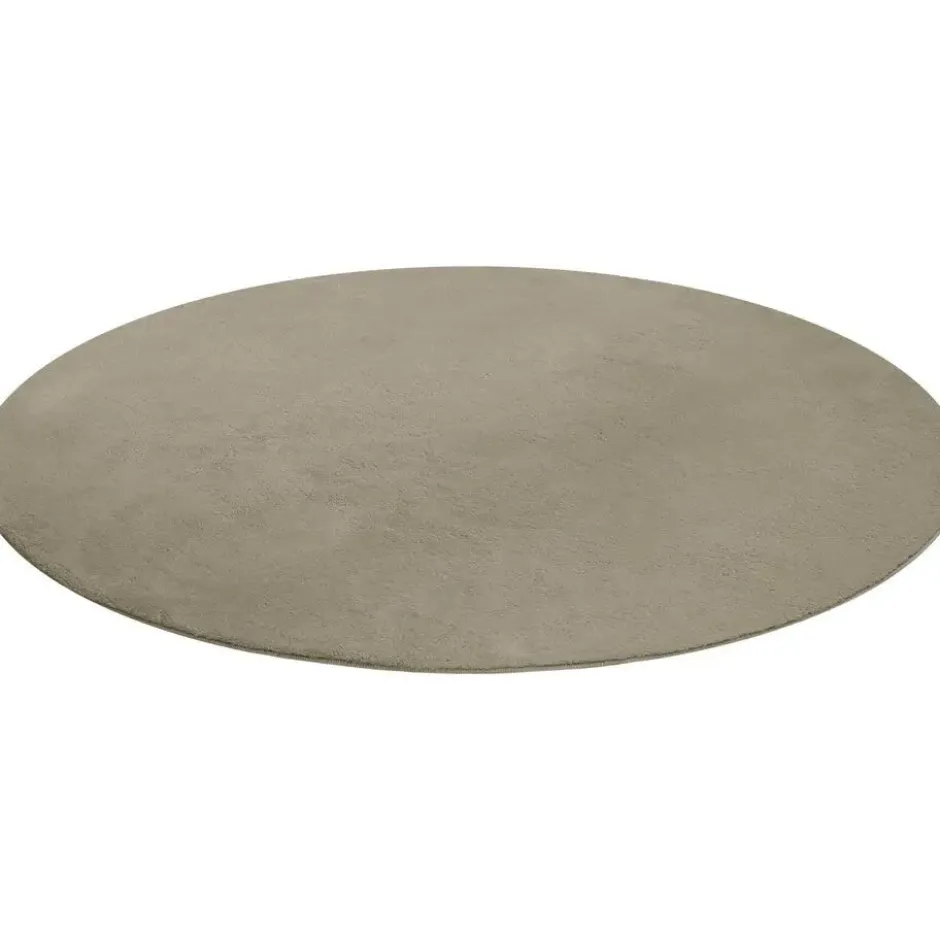 tectake® Kortpolig vloerkleed Soft Zone Ø 120 cm - Zandkleur