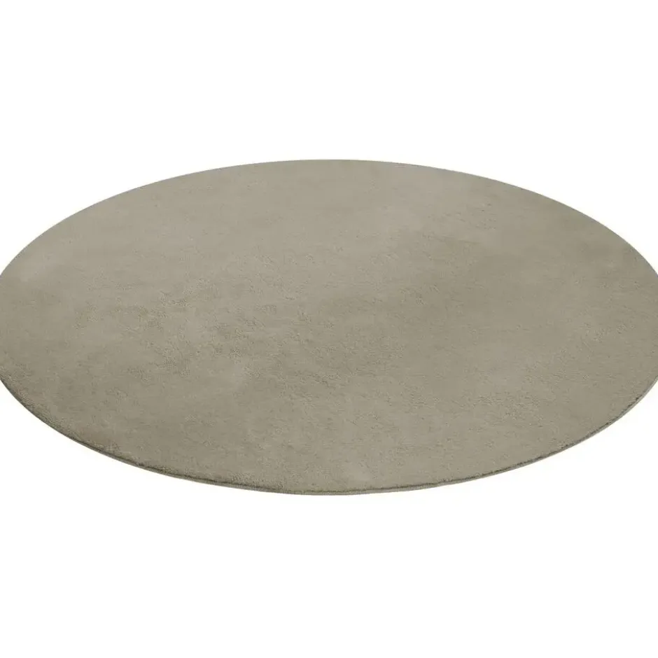 tectake® Kortpolig vloerkleed Soft Zone Ø 120 cm - Zandkleur