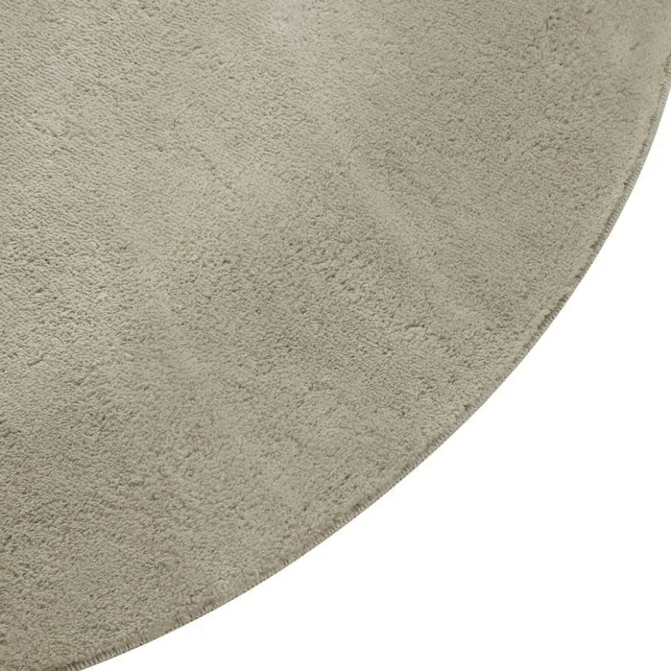 tectake® Kortpolig vloerkleed Soft Zone Ø 120 cm - Zandkleur