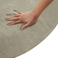 tectake® Kortpolig vloerkleed Soft Zone Ø 120 cm - Zandkleur