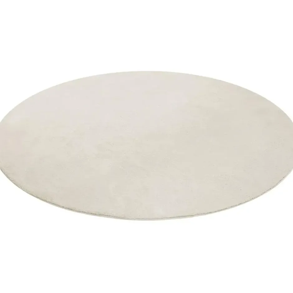 tectake® Kortpolig vloerkleed Soft Zone Ø 120 cm - Crème
