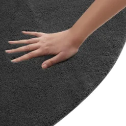 tectake® Kortpolig vloerkleed Soft Zone Ø 120 cm - Antraciet