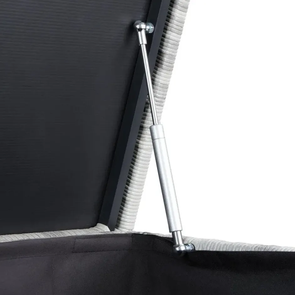 tectake Kussenbox Oslo met aluminium frame 145x82,5x79,5cm, Lichtgrijs