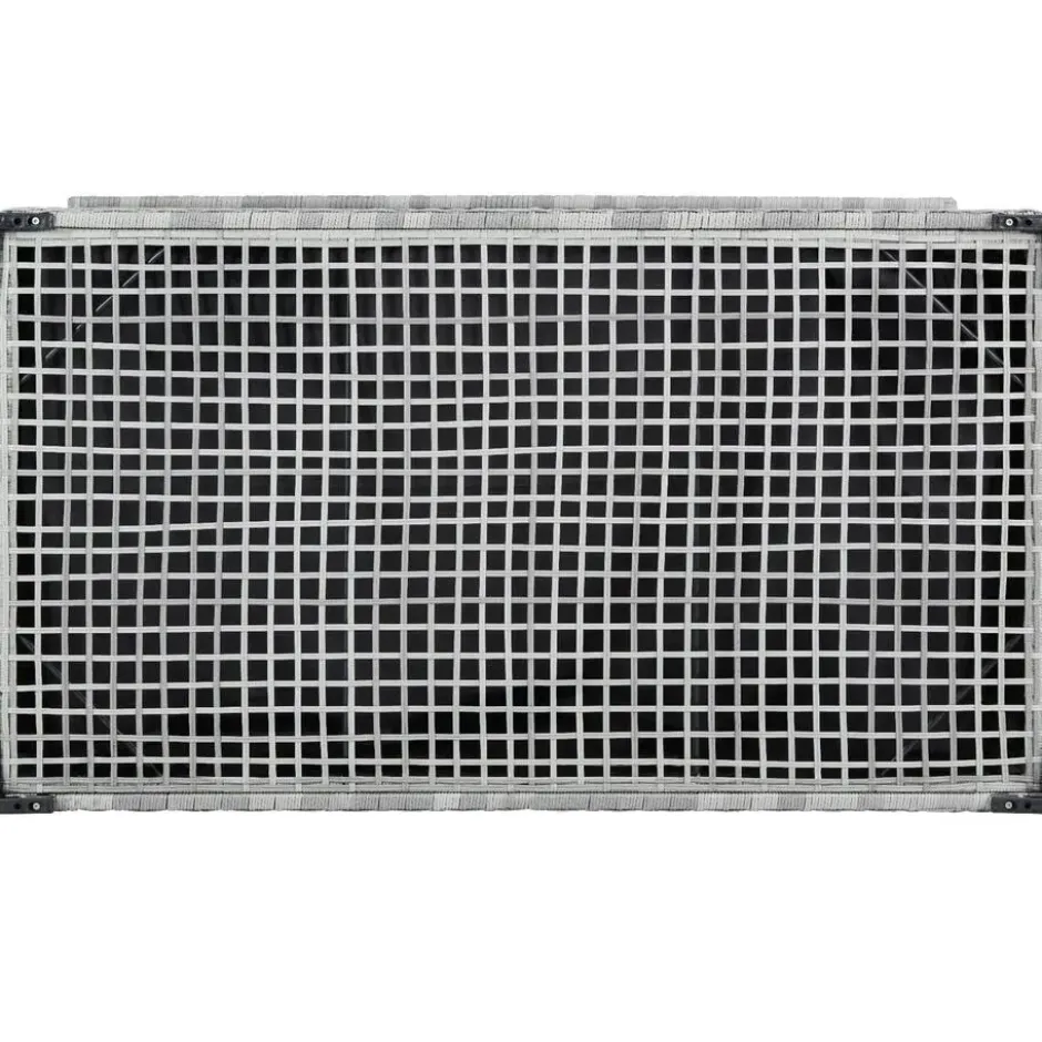 tectake Kussenbox Oslo met aluminium frame 145x82,5x79,5cm, Lichtgrijs