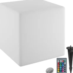 tectake Lichtkubus Luminous Cube, LED, met afstandsbediening, Wit