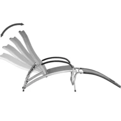 tectake Ligbed Avignon, 2in1 functie, verstelbare rugleuning, Antraciet