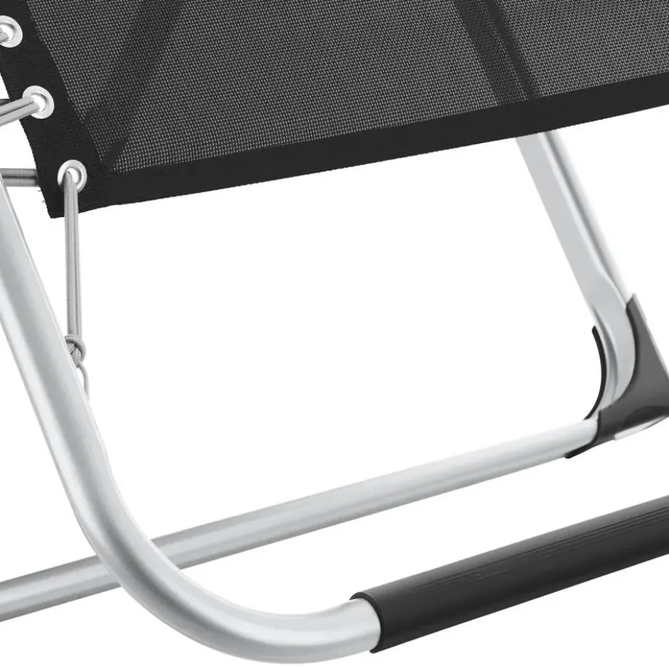 tectake - Ligbed Cloud inklapbaar, traploos verstelbaar, Zwart