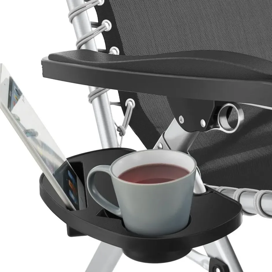 tectake - Ligbed Cloud inklapbaar, traploos verstelbaar, Lichtgrijs