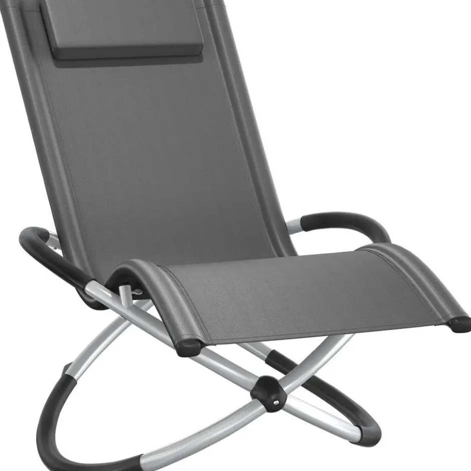 tectake Ligbed Paulina ergonomisch, opvouwbaar, 150 kg, Grijs