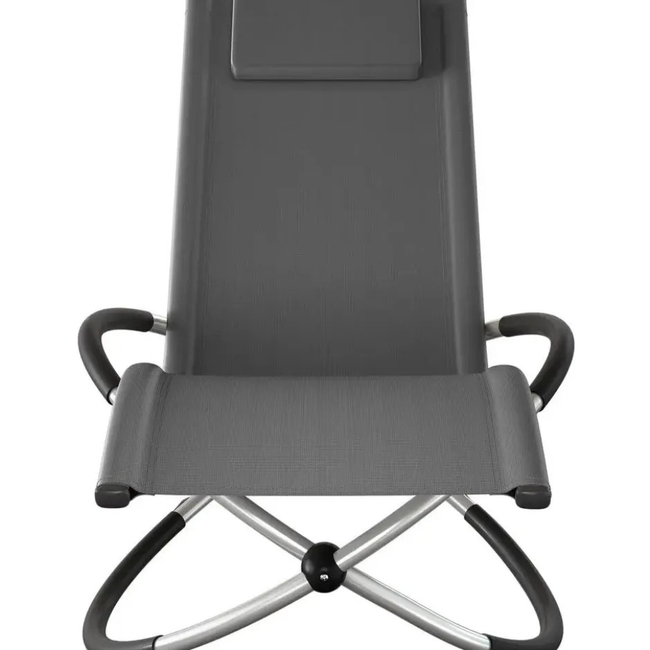 tectake Ligbed Paulina ergonomisch, opvouwbaar, 150 kg, Grijs