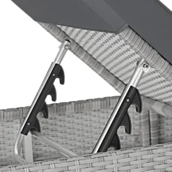 tectake Ligstoelen Aluminium Rotan Lichtgrijs - Verstelbare Rugleuning